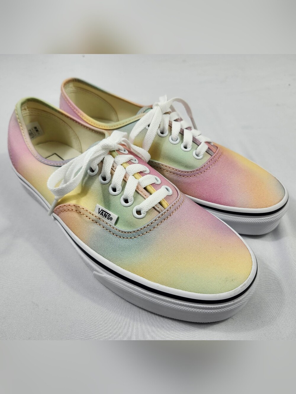 Vans Women's 8.5 Mens 7 Pastel Gradient Canvas Sneakers in Pink, Yellow, Green